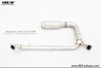 All SS304 / Cat Downpipe With Heat Shield 